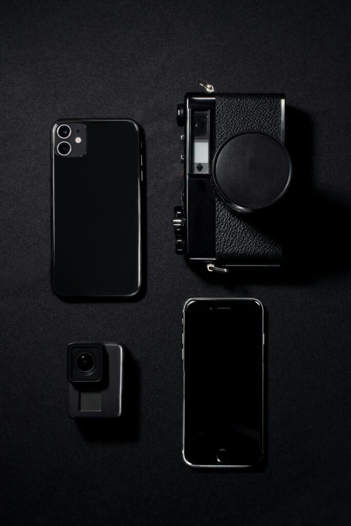 Black Gadgets On A Black Surface